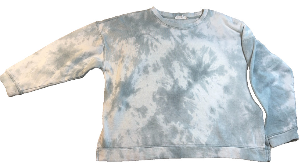 Pink Rose Womens XL Blue Gray Tie Dye Oversized Sweatshirt Crewneck Pullover